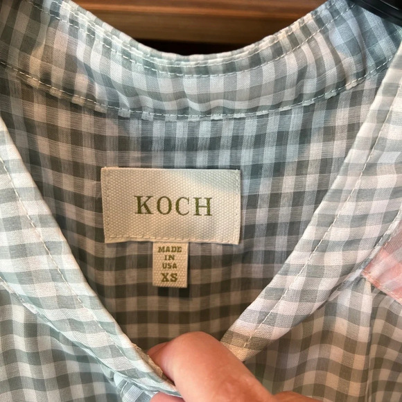 KOCH sleeveless women’s gingham blouse size XS - Picture 3 of 7